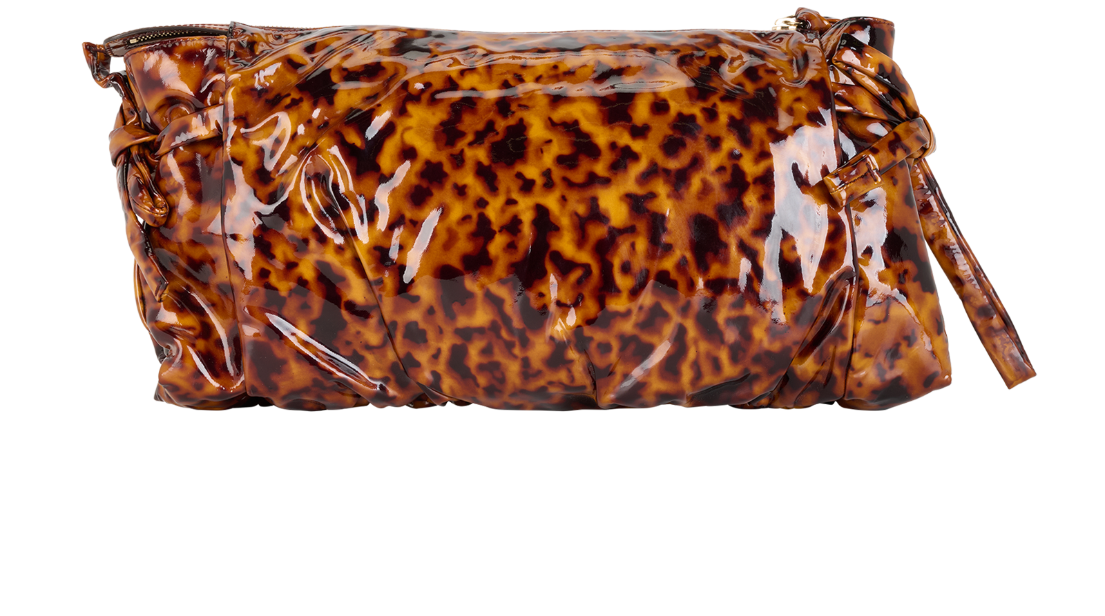 Hysteria Clutch, &pound;220, Handbags, Brown, Patent Leather, Back view